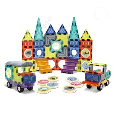 اسباب بازی ساختنی تایل مگنتی 71 قطعه مدل Magic Magna Tiles _لگو