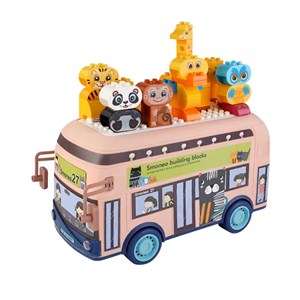 لگو دوپلو اسمونو 136 قطعه مدل اتوبوس حیوانات smoneo رنگ صورتی _لگو