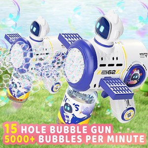 تفنگ اسباب بازی حباب ساز شارژی چراغ دار طرح سفینه فضایی مدل Bubble Gun 8109_تفنگ اسباب بازی