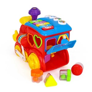 اسباب بازی موزیکال قطار میوه ای هولی تویز مدل 556 Hola Smart Q&A Musical Cartoon Train _اسباب بازی نوزادی